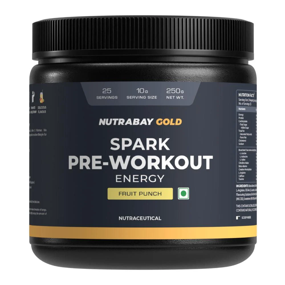 Nutrabay Gold Spark Pre-Workout - 250 gm (0.55 Lb), Fruit Punch
